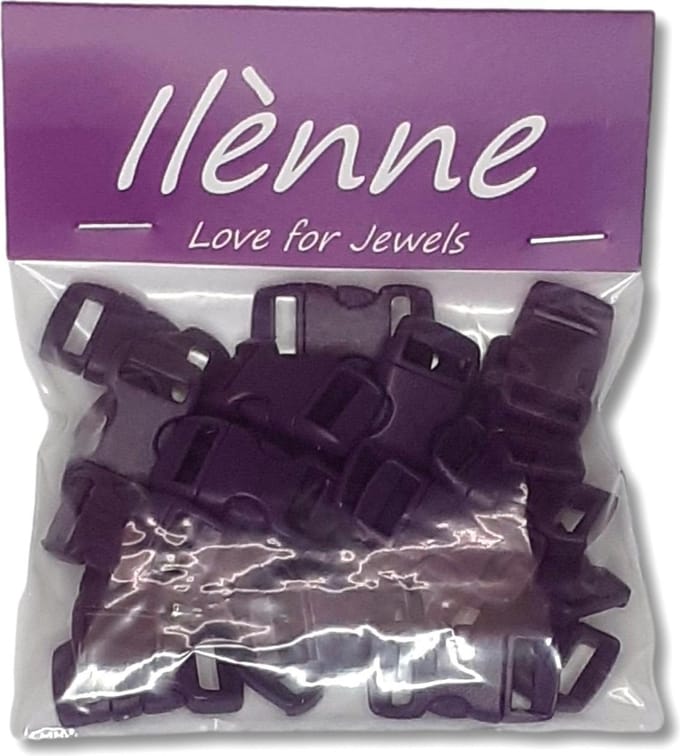 Ilènne - Paracord sluiting - Donker paars - plastic - 25 stuks - voor armband