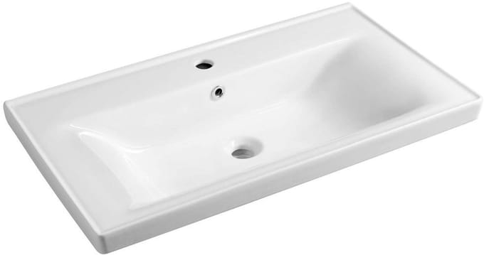 Aqualine Keramiek - Wastafel Sava 80x46 cm, met 1 kraangat, wit 2080