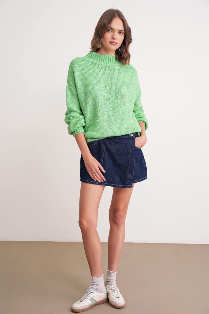 Ontspannen Pas Crewneck Dikke Gebreide Trui