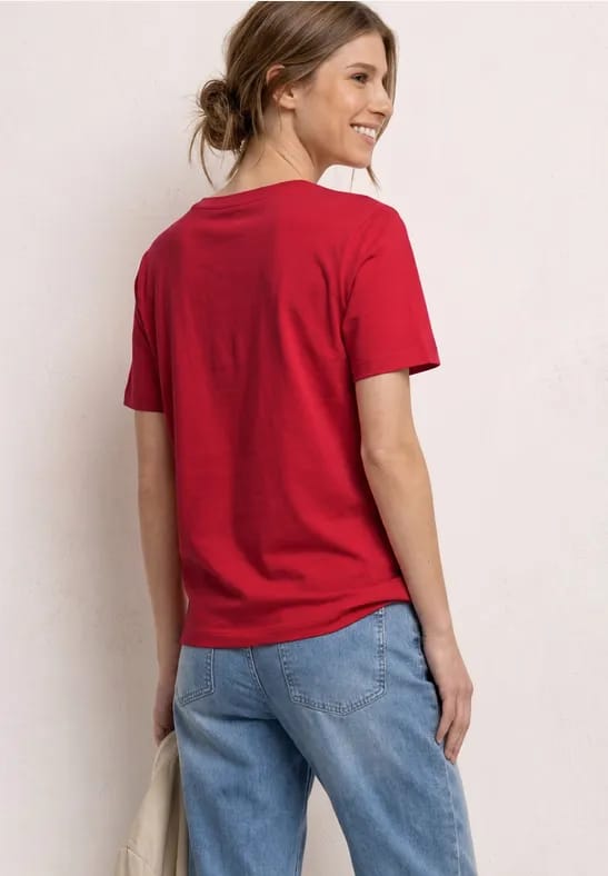 Shirt met ronde hals en printdetail