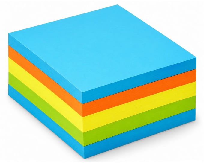 Stick'n Kubus Sticky Notes - 76x76mm - Neon/Pastel Blauw - 400 Memoblaadjes
