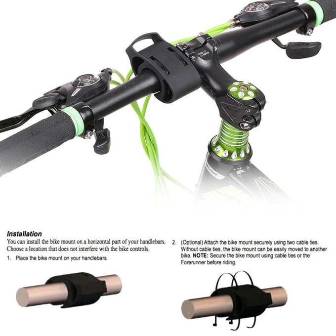 Fietsstuur Siliconen Montage Houder Kit voor Garmin voor Forerunner GPS voor Fenix Sporthorloge black