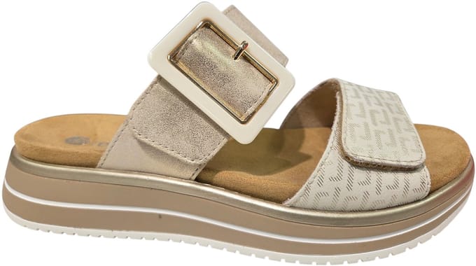 Remonte D1J61-90 Slippers Beige met Goud Leer Dames - Beige/Goud - 41