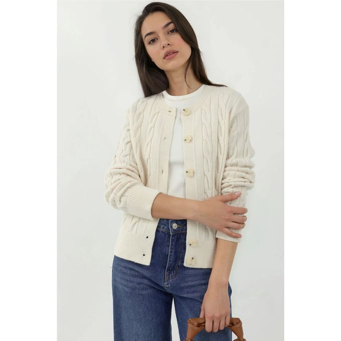 Vlechtpatroon Knopcardigan
