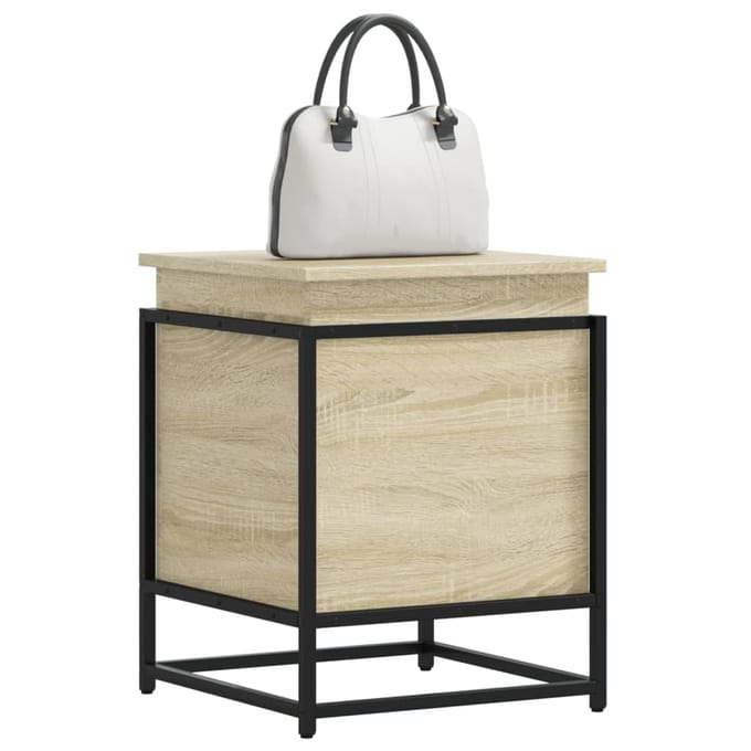 vidaXL - Opbergbox - met - deksel - 40x40x51,5 - cm - bewerkt - hout - sonoma - eiken