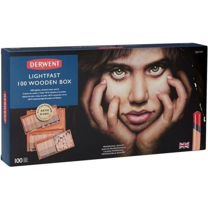 Derwent - Lightfast Pencil Wooden Box with 100 Pencils