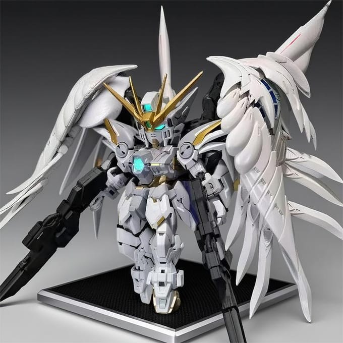 MGSD Wing Zero Snow White Ew Angel Versie Gespoten Plastic Speelgoed Model Kit Actiefiguren Beweegbaar Mecha Model Jongens Cadeaus white