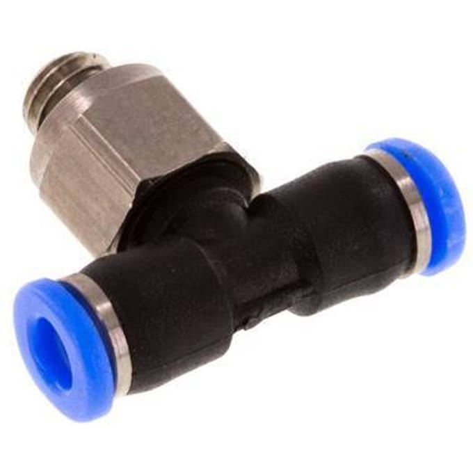 3mm X M 5 Inline T-stuk Insteek Fitting Met Buitendraad Messing/PBT NBR Rotatable Compacte Bouwvorm [2 Stuks]