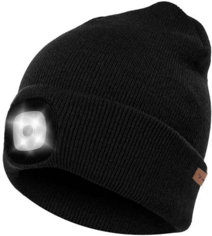 Trizand Wintermuts met USB Zaklamp - Zwart, Universeel, Veilig en Warm