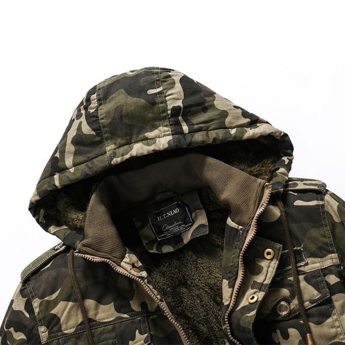Fleece Jas Heren, Winter Camouflage Tooling Jas Fleece Camouflage Tooling Jas 6XL black