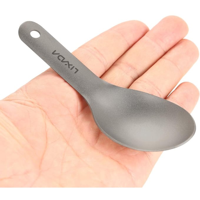 Lixada Korte Steel Titanium Lepel Ultralichte Kinderen Babylepel Buiten Spoon beige