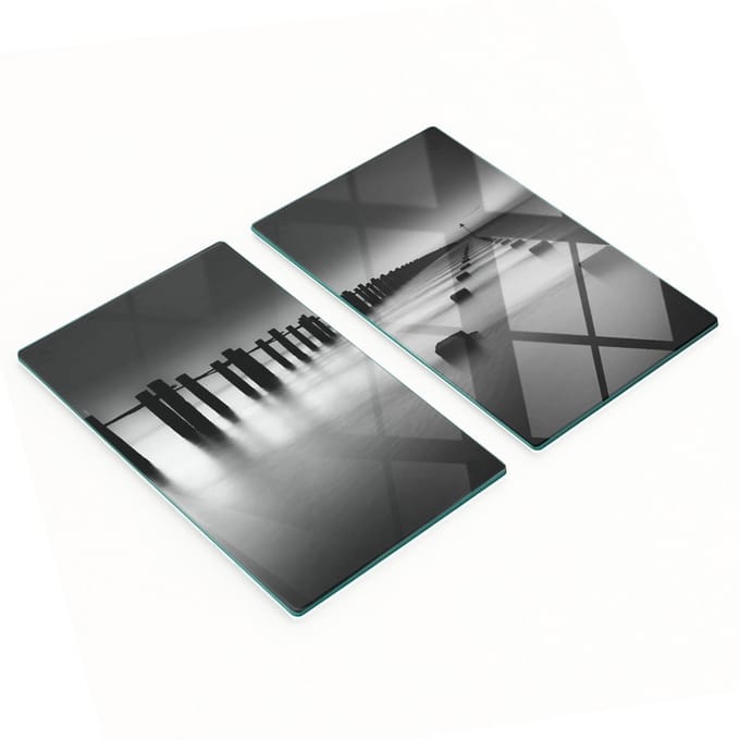 Multifunctionele decoratieve glazen borden met Thames-print, 2x30x52 cm