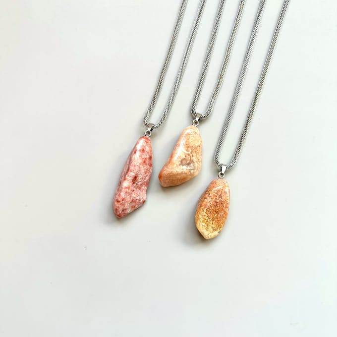 Gemstone ketting Mosagaat rood