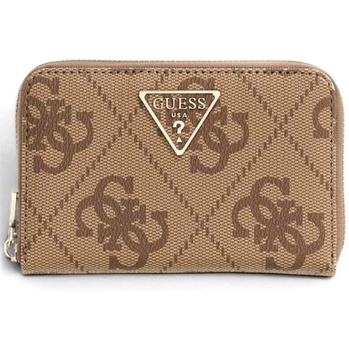 GUESS portemonnee Laurel II SLG Medium Zip Around Wallet Latte Logo / Brown bruine