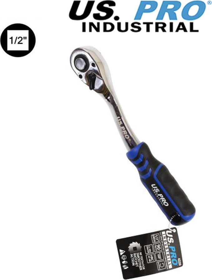 Professionele ratel 1/2" met 90 tands ratel mechanisme (270 mm lang)