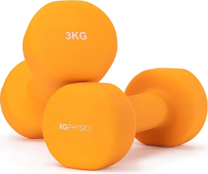 Dumbbell set van 2 met A3 oefenposter - 1-10 kg gewichten voor thuistraining