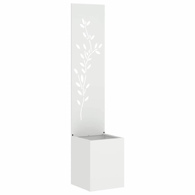 vidaXL - Tuin - Privacy - Scherm - Wit - 32 - x - 32 - x - 150 - cm - Koudgewalst - staal
