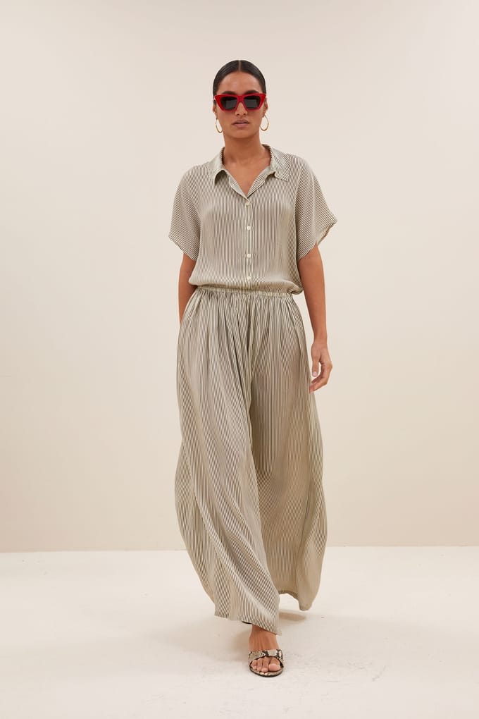 By-Bar Reva Viscose Stripe Skirt Graphite Stripe Print Größe: M | Maxiröcke Outlet | Damen