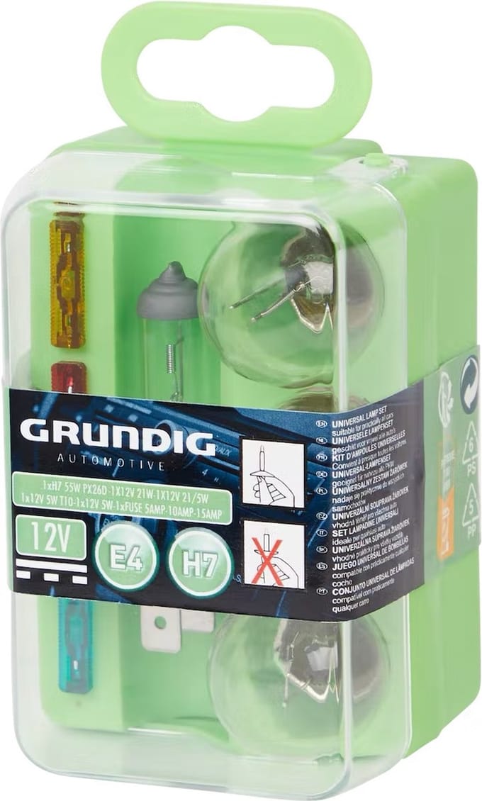 Grundig autolampset | H7 | 12V | Inclusief lamp en zekeringen