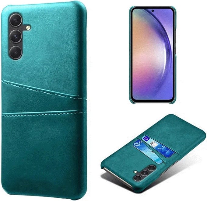 Backcover met Opbergvakjes + PMMA Screenprotector voor Galaxy A55 _ Groen
