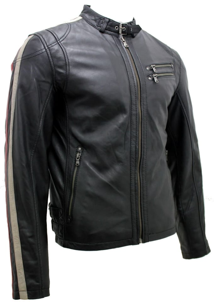 Racer nappa leren bikerjack