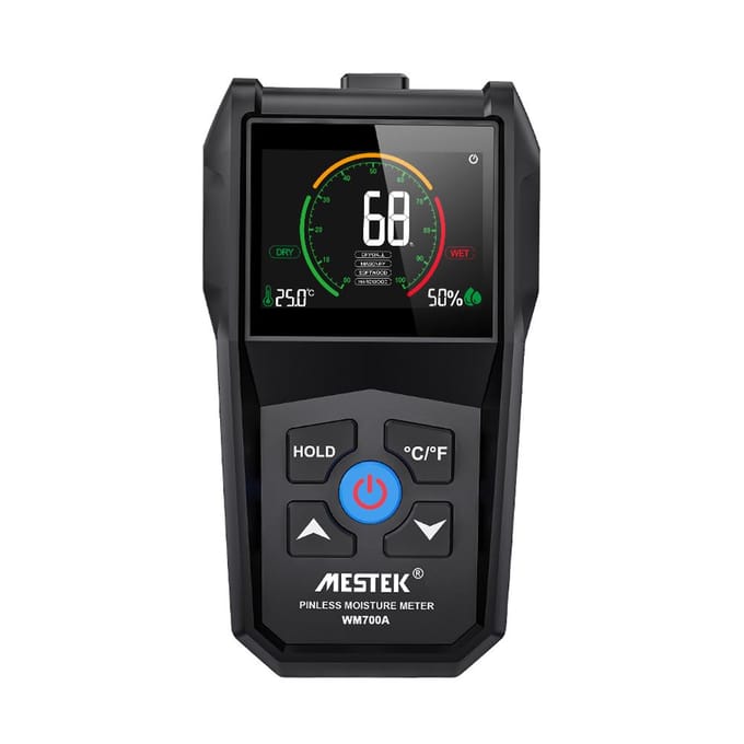 MESTEK Full Angle Omgekeerd Display Scherm Niet-destructieve Inductieve Houtvochtigheidsmeter zwart
