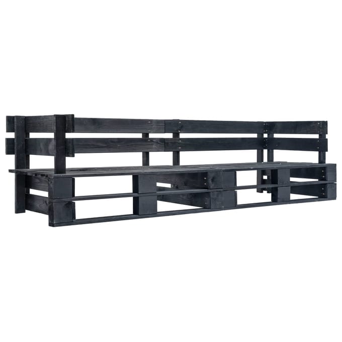 vidaXL - Tuinbank - 2-zits - pallet - hout - zwart