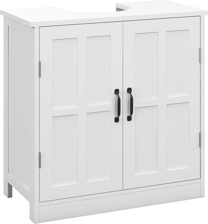 Kleankin badkamermeubel - bewerkt hout - 60x30x60cm - wit