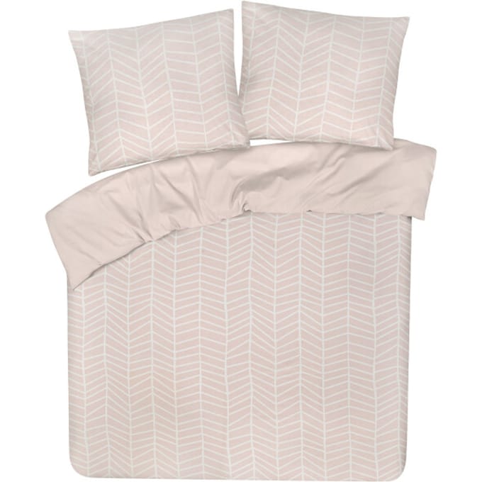 DoubleDry Dekbedovertrek My Design 100% katoen - Eenpersoons 140x200 cm + 1 Kussensloop - pattern licht roze