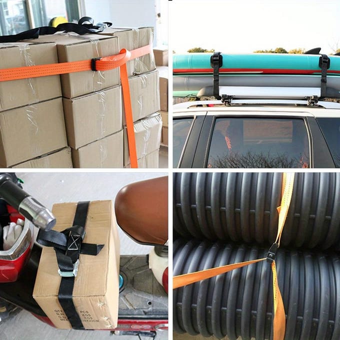 Zet uw bagage vast met een Heavy-Duty Metalen Gesp Spanband 1pc oranje