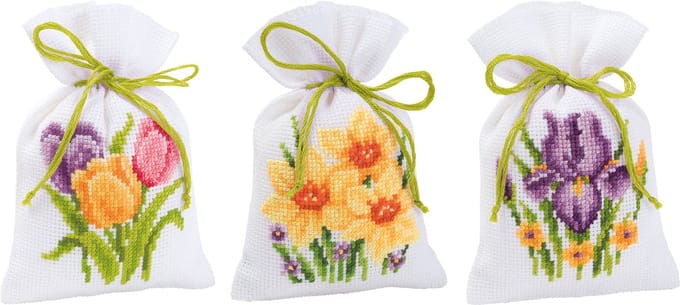 Vervaco - Kruidenzakje kit Bloemen set van 3 - PN-0012334