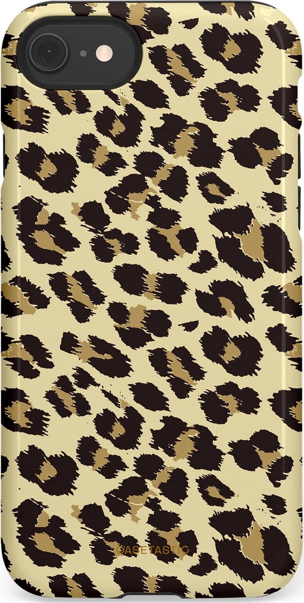 Casetastic hoesje geschikt voor Apple iPhone SE / Apple iPhone 7 / Apple iPhone 8 - Dubbellaagse bescherming - Speels - Fashion Case - Beige Zwart