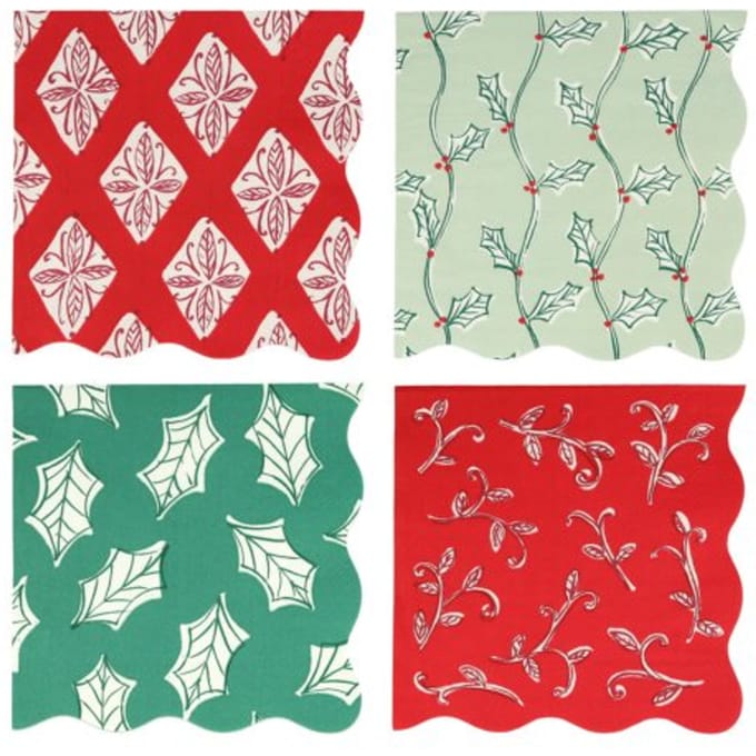 Meri meri kerst - servetten large block print