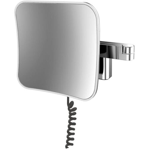Emco Evo LED shaving and vanity mirror with spiral cable and plug with 5x magnification 109506051