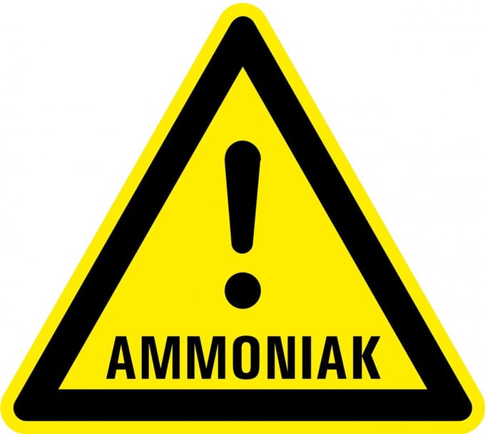 Waarschuwingssticker ammoniak 200 mm