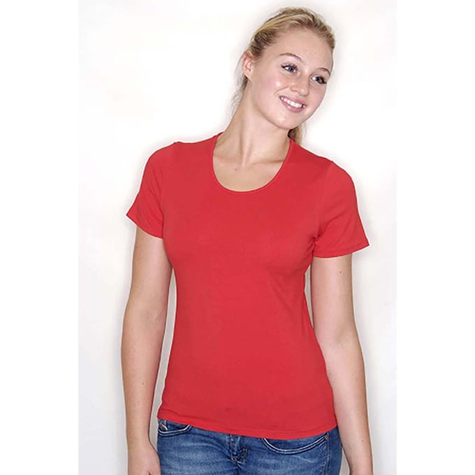 Fruit Of The Loom Vrouwen / Dames Fit Ringgesponnen Premium Tshirt (Rood)