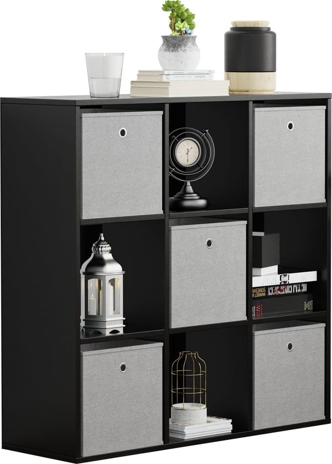 VDD - Vakkenkast - Opbergkast - Wandkast - Roomdivider - Zwart