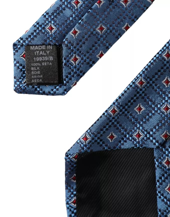 Geometrisch Patroon Zijden Stropdas