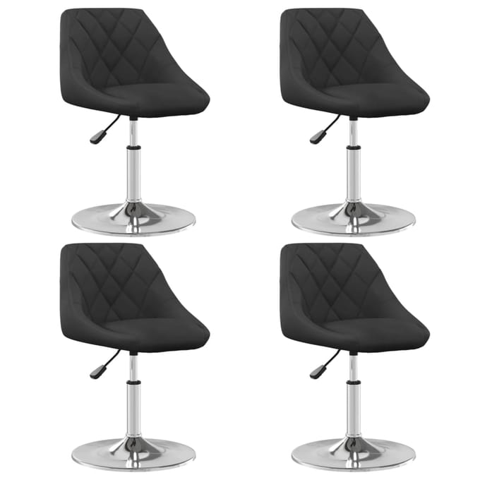 vidaXL - Eetkamerstoelen - draaibaar - 4 - st - fluweel - zwart