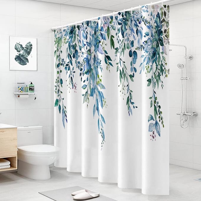BOTC Douchegordijn Anti Schimmel - 180x180cm - Inclusief ringen - Premium kwaliteit - Waterdicht