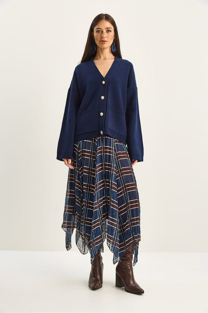 Gestreepte Ruit Midi Rok