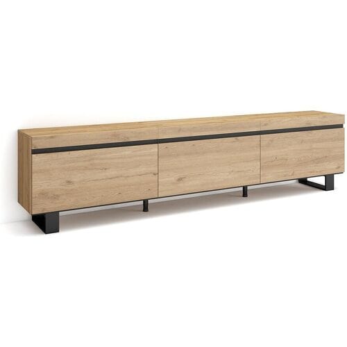 Skraut Home TV-Meubel, Lowboard, 240x35x57cm, Industrieel design, Eiken
