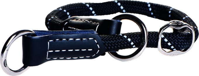 Rogz Rope Sliphalsband Zwart - Hondenhalsband - L 40-45x1.2 Cm