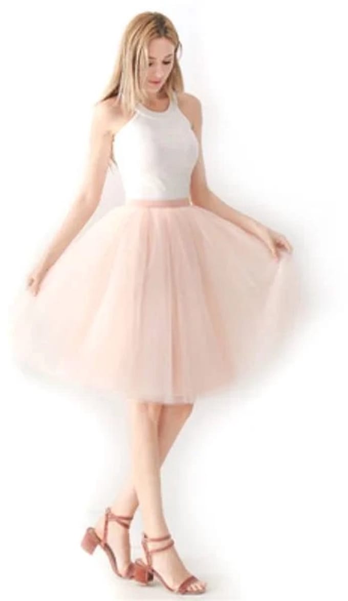 Tule rok peach - 60 cm