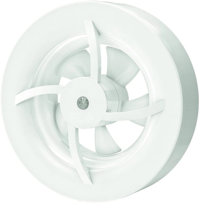 Solara badkamerventilator met heat mover - 100 mm diameter - mat wit