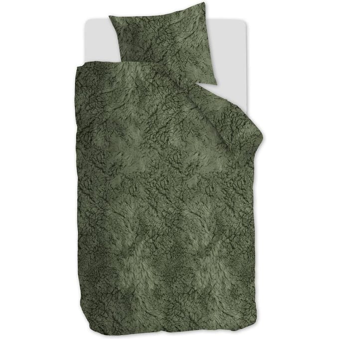 At Home by BeddingHouse Feel Warm dekbedovertrek - Eenpersoons - 140x200/220 - Groen