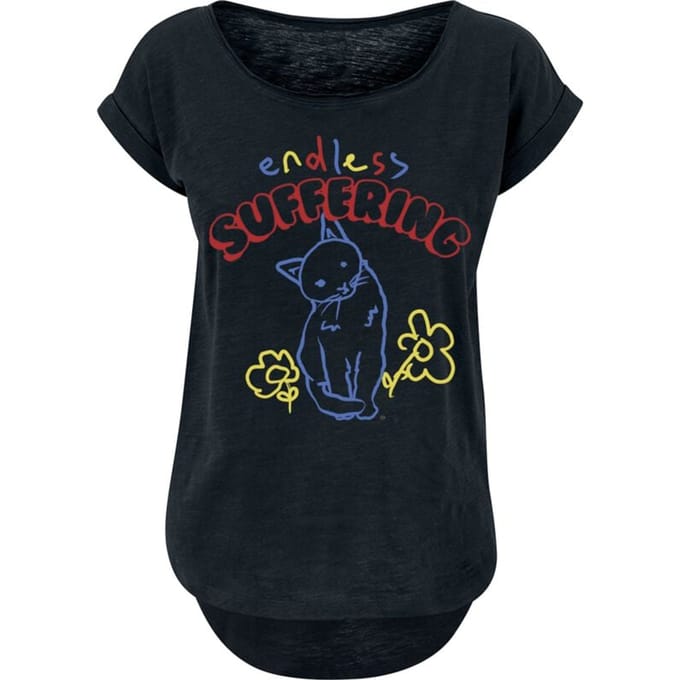 Goodie Two Sleeves - Fun T-shirt - Endless Suffering - S - voor Vrouwen - zwart