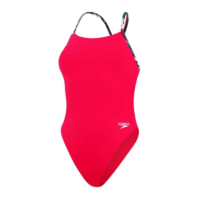 Dames zwempak uit 1 stuk Speedo End+ Solid Lattice Tie-Back