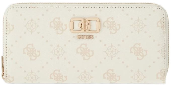 GUESS portemonnee Emelie Logo SLG Zip Around Wallet White Logo wit
