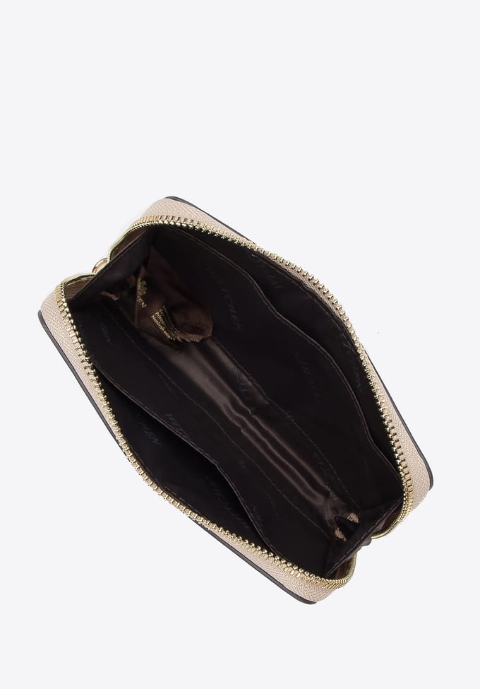 Wittchen Dames mini leren handtas met dikke ketting, beige, natuurlijk leer